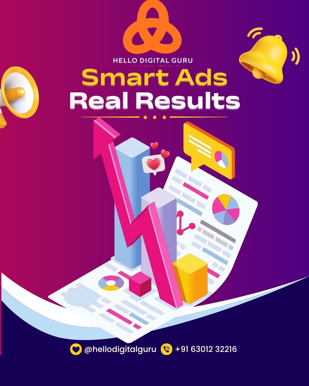 Happy Social Media Day creative poster with laptop and marketing elements